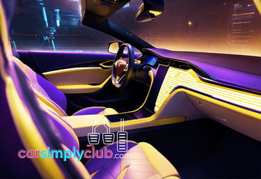 biometrics representation: tesla with a purple interior and a purple interior