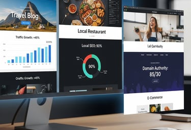 a desktop computer monitor with a desktop computer showing AI marketing agency VScaling's stats