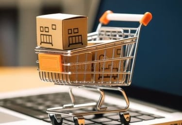 shopping cart on laptop