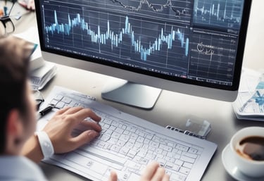 A cityscape featuring modern architecture with two prominent buildings. One is a sleek, dark tower with the PwC logo, while the other is a white building with wooden accents and multiple balconies. The design is contemporary, with rounded edges and a mix of materials, creating an urban, sophisticated atmosphere. Leafless trees are visible in the foreground.