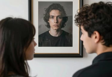 Artist painting a custom watercolor piece in a cozy studio filled with natural light.