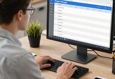 A focused student engaging with an interactive online training module on a laptop.