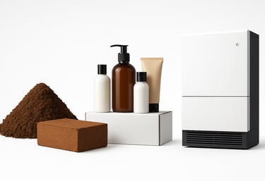 plastic pump bottle, plastic tube, coco peat, energy storage