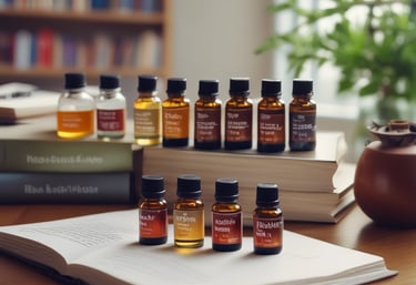 A serene spa setting with essential oils and candles.