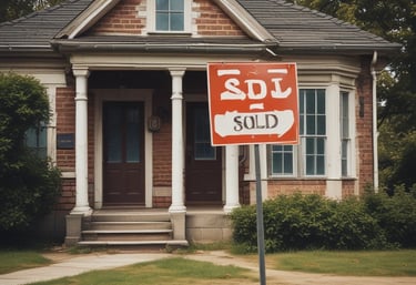 An image showing a house with a 'Sold' sign in front. Get a quick cash offer