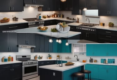 A close-up of hands applying a colorful covering to a piece of furniture.