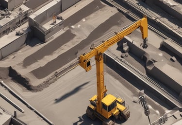 A construction site being cleaned by professional workers.