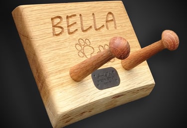 oak engraved customised single wall hook