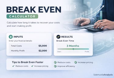 Side Hustle break even calculator