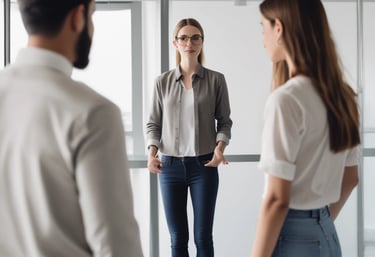 A complex network of electrical infrastructure composed of metal towers, transformers, wires, and high voltage equipment, set against a partially cloudy sky. The landscape includes green vegetation in the background and gravel areas around the structures.