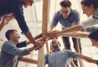 a man riding a skateboard down a street next to tall buildings