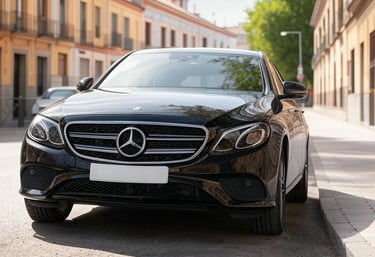 Mercedes E class en calle de madrid