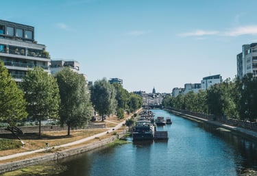 Fleuve la vilaine de la ville de rennes en bretagne