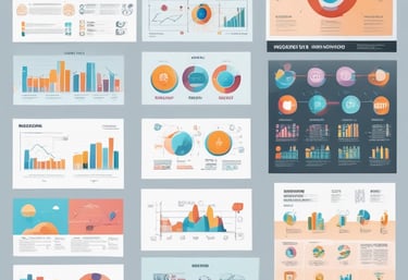 a large display of a large display of graphs and graphs
