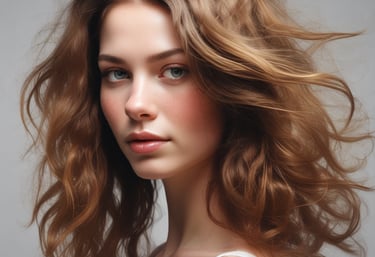 A barber, with curly hair, focuses on cutting a client's hair using scissors. The client is seated in a barber chair, wearing a striped cape, and facing away from the camera. The setting is dimly lit, with a mirror reflecting part of the scene and a round overhead lamp providing illumination.