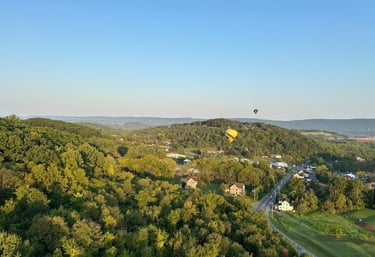 a group of hot air balloons in the sky
