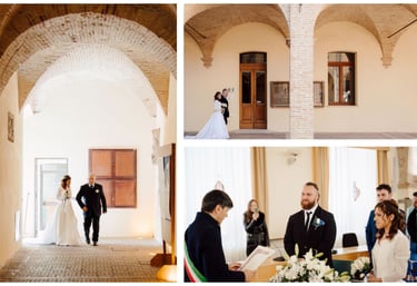 Ingresso della sposa alla sala comunale