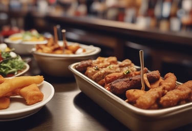 A warm and inviting bar setting with rustic decor.