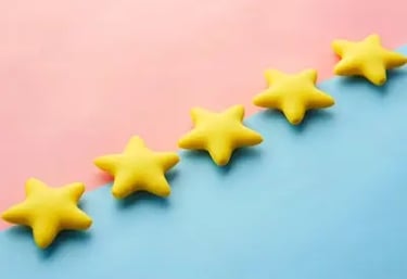 Yellow stars on pastel background showing proven reputation of exchanges