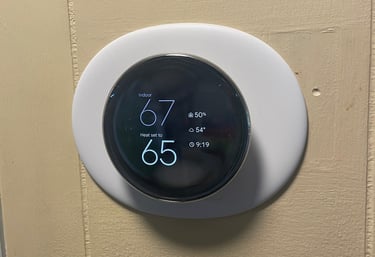 Photo with a thermostat control unit instaleld for ShirleyW - a Google Review