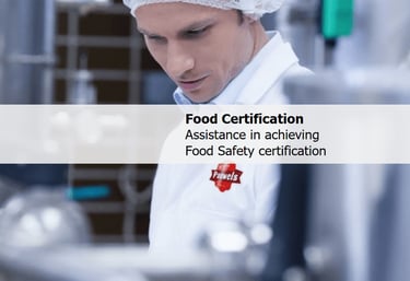 Assistance in achieving necessary food safety certifications audit