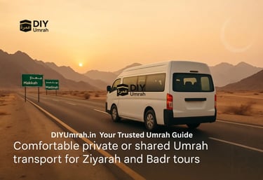 Private Umrah transport van for Ziyarah and intercity travel between Makkah and Madinah