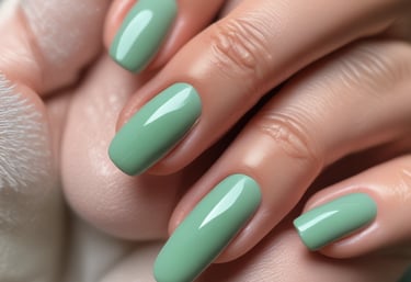 manos con manicura de color verde