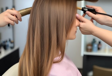 cabello mujer liso con mechas