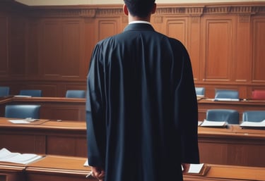 Portrait of a confident lawyer in a formal suit in his office.