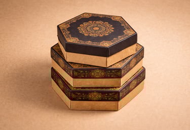 Food-grade hexagonal food box made from certified paper-based board, leak-proof and heat-optimized