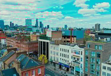 a city skyline view of a city with a view of a city