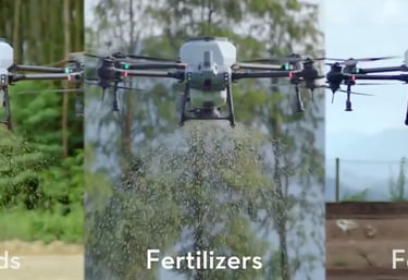 DJI t40 showing how the spreader function can benefit farmers
