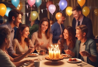 Children enjoying a birthday cake with joyful expressions.
