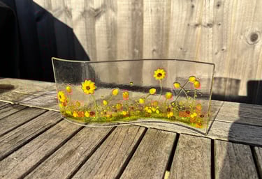 a fused glass decoration