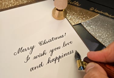 live event calligraphy on cards using calligraphy nibs by Handwritten by Belle in New York City