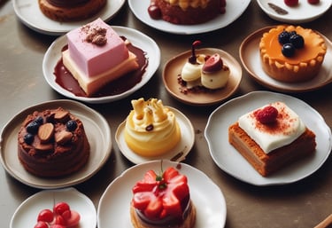 Several pieces of grilled or barbecued meat laid on a grid iron grill, each piece is marked with a small flag-like skewer. The meat has a crispy, charred appearance with visible caramelization, and there is a rustic setting with a brick wall in the background.