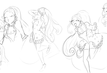 young woman in a variety of poses