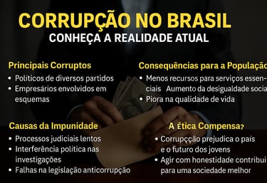 Gráfico dos principais corruptos do Brasil e o seus modos operantes
