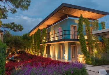 a women's retreat house with a balcony in Mexico