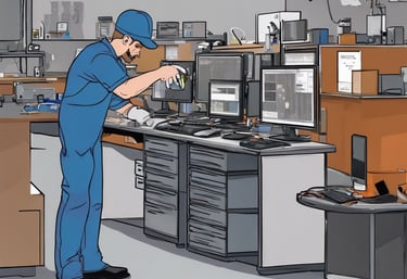 person sitting in front bookshelf