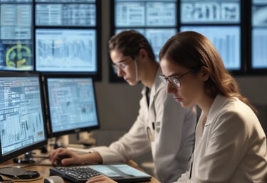 Close-up of data analysis graphs displayed on a computer screen.