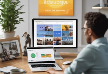 Sunset over a solar energy plant, highlighting the harmony between technology and nature.
