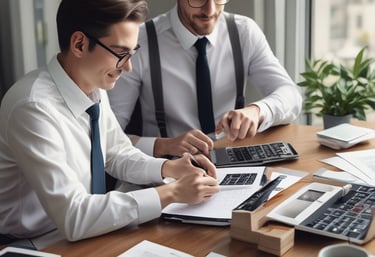 A laptop displaying a webpage titled 'Unlocking the Future of Finance with Ljubljana' is positioned on a wooden table. Surrounding the laptop are green plants, a stack of books, a black object, and a white mug with the word 'webflow' printed on it. The setting appears to be a comfortable workspace or home office.