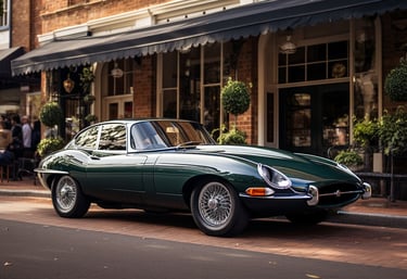 A beautiful Jaguar E-Type V12 Hardtop in British Racing Green owned by Peter Pickering in Australia