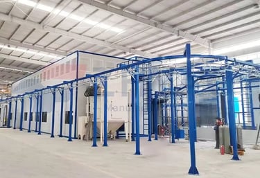 dây chuyên sơn tĩnh điện tự động