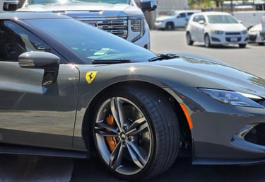 Ferrari covered with paint protection.