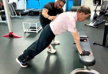 man getting personal training session