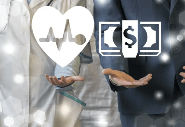 graphic of a health heart and cash graphic