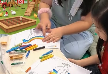 Children coloring paper templates for digital interactive drawing activation in Jakarta