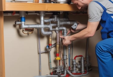 a man riding a skateboard down a street next to tall buildings